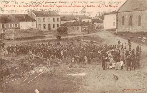 AK / Ansichtskarte  Stenay_55_Meuse Le 120e dInfanterie traversant Laneuville sur Meuse La Musique Feldpost