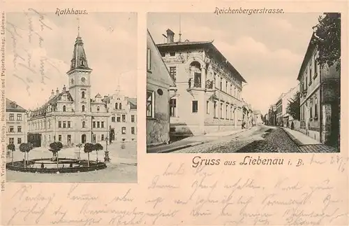 AK / Ansichtskarte 73939019 Liebenau_Hodkovice_nad_Mohelkou_CZ Rathhaus Reichenbergerstrasse