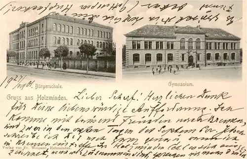 AK / Ansichtskarte  Holzminden_Weser_Niedersachsen Buergerschule Gymnasium