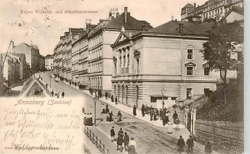 AK / Ansichtskarte 73939068 Annaberg_-Buchholz_Erzgebirge Kaiser Wilhelm und Scheibnerstrasse