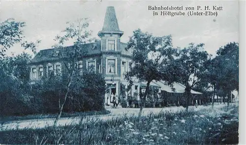 AK / Ansichtskarte  Hoeftgrube_Wingst_Niedersachsen Bahnhofshotel 