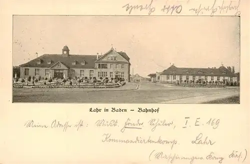 AK / Ansichtskarte  Lahr_Baden Bahnhof Kommandiertenkompanie Lahr