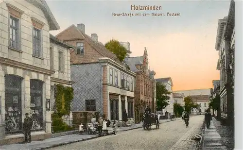 AK / Ansichtskarte  Holzminden_Weser_Niedersachsen Neue Strasse mit dem Kaiserlichen Postamt