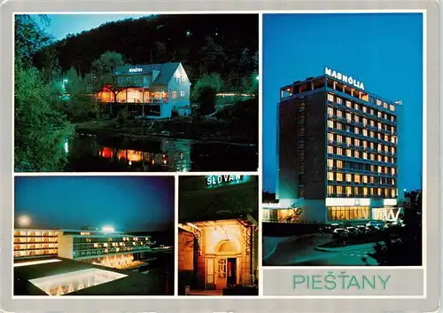 AK / Ansichtskarte 73939187 Piestany_Pistian_Poestyen_SK Restauracia Benatky Balnea centrum Portal liecebneho domu Slovan Hotel Magnolia