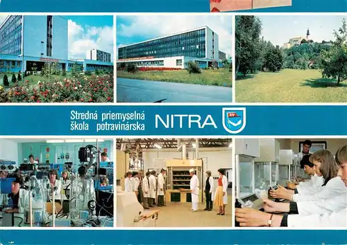 AK / Ansichtskarte  Nitra_Slovakia Areal skoly s internatom Budova SPS potravinarskej Nitriansky hrad Dielenske cvicenie Odborna cebna automatizacie Chemicke laboratorium