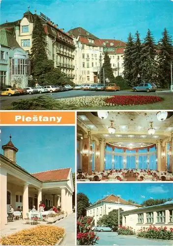 AK / Ansichtskarte 73939239 Piestany_Pistian_Poestyen_SK Thermia Palace s jedalnou Napoleonske kupele Lieebny dom Pro Patria