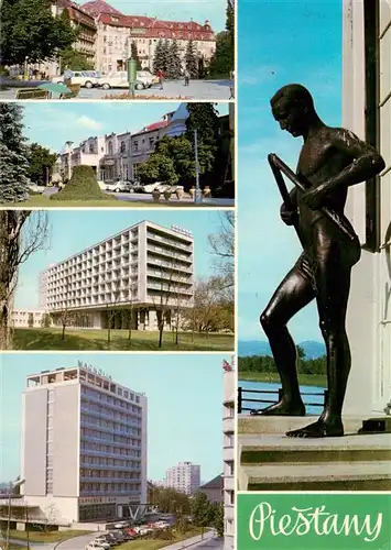 AK / Ansichtskarte  Piestany_Pistian_Poestyen_SK Liecebny dom Thermia Palace Kupele Irma Liecebny dom Balnea Palace Interhotel Magnolia Barlolamac symbol piestanskych kupelov