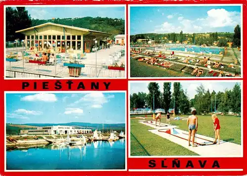 AK / Ansichtskarte  Piestany_Pistian_Poestyen_SK Restauracia Kupalisko Lodenica Minigolf