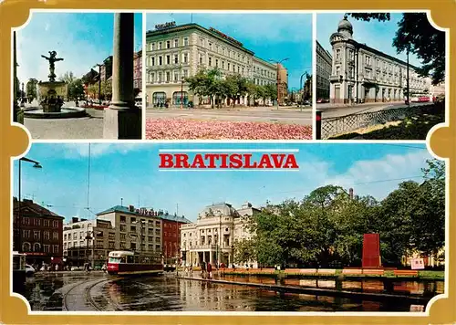 AK / Ansichtskarte 73939257 Bratislava_Pressburg_Pozsony_SK Ganymedova fontana Dom ceskoslovensko sovietskeho priatelstva Hotel Krym SND na Hviezdoslavovom namesti