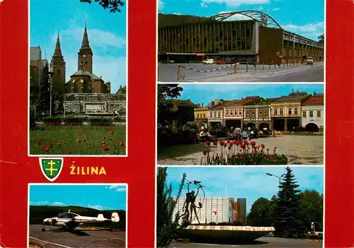 AK / Ansichtskarte 73939258 Zilina_Sillein_Silein_SK Povodne goticky kostol Horny hricov Sportovy areal zimny stadion Namestie Dukla Park