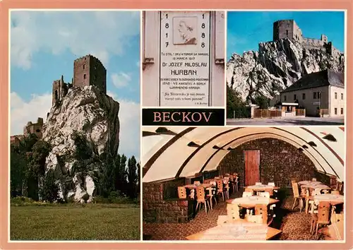 AK / Ansichtskarte  Beckov_Slovakia Hrad Beckov Restauracia Pamatna tabula JM Hurbana