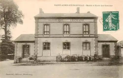 AK / Ansichtskarte  Saint-Aubin-d_Ecrosville Mairie et Ecole des Garcons