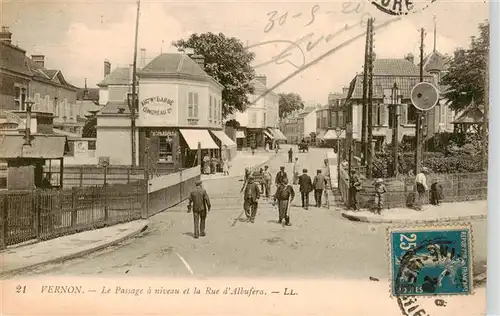 AK / Ansichtskarte  Vernon_27_Eure Le Passage a niveau et la Rue d'Albufera