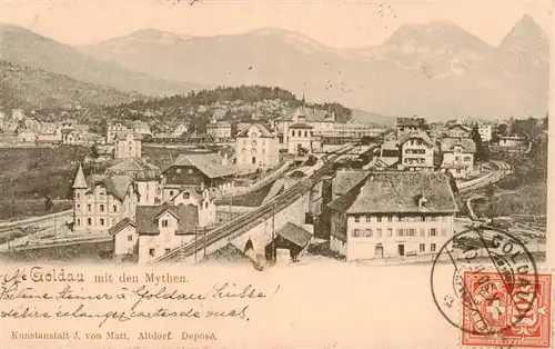 AK / Ansichtskarte  Goldau_Arth_SZ mit den Mythen