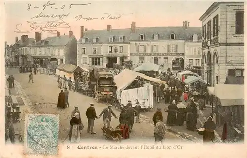 AK / Ansichtskarte  Contres__41_Loir-et-Cher Le Marche devant lHotel du Lion d'Or
