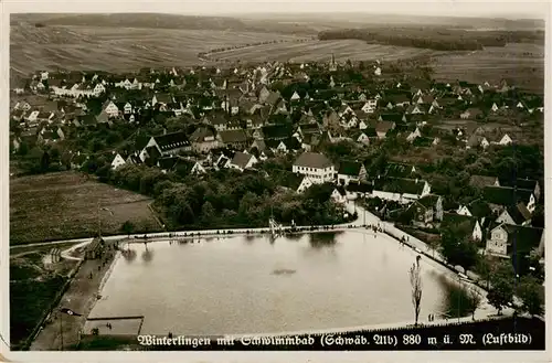 AK / Ansichtskarte  Winterlingen Fliegeraufnahme mit Schwimmbad