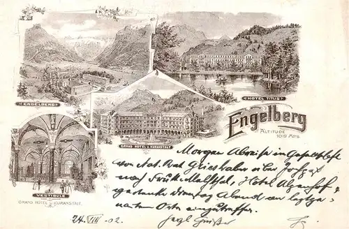 AK / Ansichtskarte  Engelberg__OW Panorama Grand Hotel und Kuranstalt Vestibule Hotel Titlis