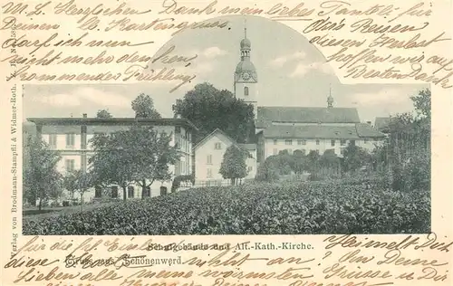 AK / Ansichtskarte  Schoenenwerd_SO Schulgebaeude und Alt Kath Kirche