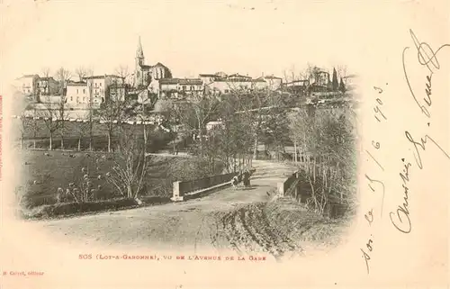 AK / Ansichtskarte  Sos_47_Lot-et-Garonne vue un lAvenue de la Gare