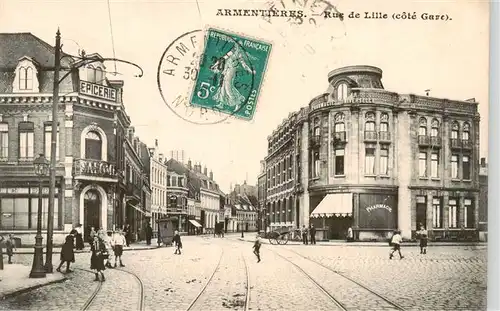 AK / Ansichtskarte  Armentieres_59_Nord Rue de Lille cote Gare