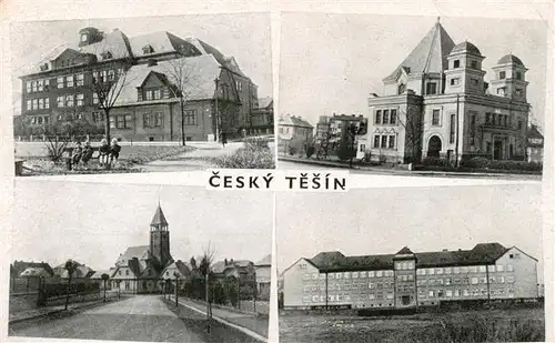 AK / Ansichtskarte  Cesky_Tesin_Tschechisch-Teschen_CZ Teilansichten Gebaeude Kirche