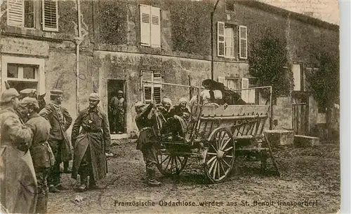 AK / Ansichtskarte  St-Benoit-la-Chipotte_88_Vosges Franzoesische Obdachlose werden aus der Stadt transportiert