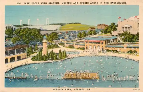AK / Ansichtskarte 73939786 Hershey_Pennsylvania_USA Hershey Park Pools Museum Sports Arena Illustration