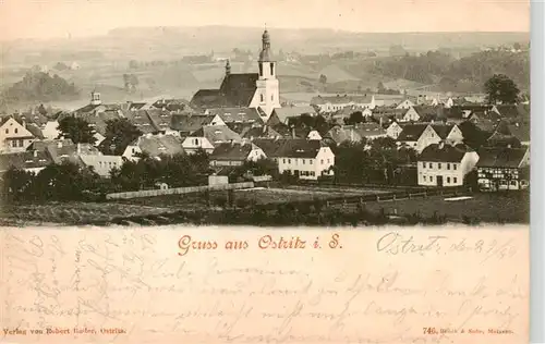 AK / Ansichtskarte 73939812 Ostritz_Sachsen Stadtpanorama mit Kirche