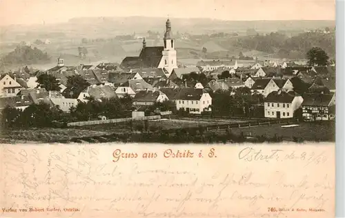 AK / Ansichtskarte  Ostritz_Sachsen Stadtpanorama mit Kirche