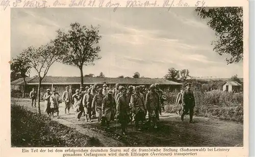 AK / Ansichtskarte  Leintrey_54_Meurthe-et-Moselle Ein Teil der bei dem deutschen Sturm auf die franz Stellung Sachsenwald bei Leintrey gemachten Gefangenen Feldpost