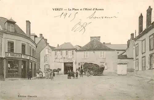 AK / Ansichtskarte  Verzy_51_Marne La Place et lHotel d'Anvers