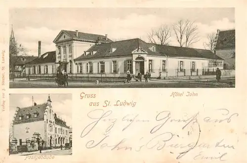 AK / Ansichtskarte  St_Ludwig_Elsass_Saint-Louis_Alsace_68 Hotel John Postgebaeude