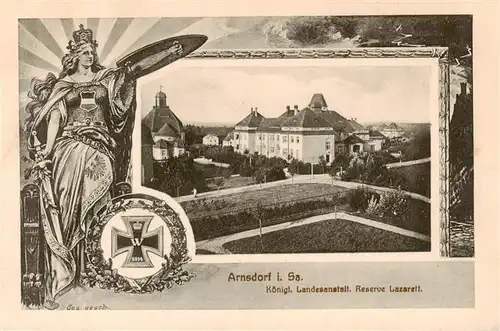 AK / Ansichtskarte  Arnsdorf__Sachsen Koenigl Landesanstalt Reserve Lazarett Feldpost