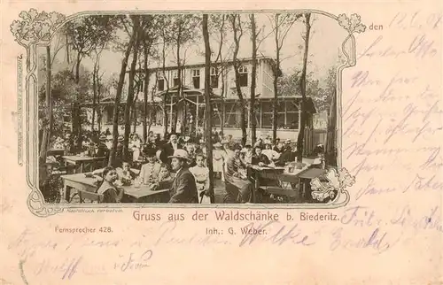 AK / Ansichtskarte 73939903 Biederitz_Sachsen-Anhalt Waldschaenke Biergarten