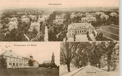 AK / Ansichtskarte 73939914 Gross-Schweidnitz_Grossschweidnitz_Loebau_Sachsen Gesamtansicht Krankenhaus mit Kirche Lindenweg