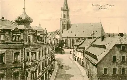 AK / Ansichtskarte 73939938 Stollberg_Erzgebirge Rossmarkt Kirche