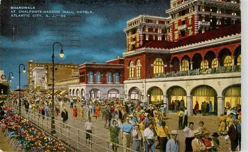 AK / Ansichtskarte 73939953 Atlantic_City_New_Jersey_USA Boardwalk at Chalfonte-Haddon Hall Hotels Illustration