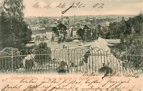 AK / Ansichtskarte  Crimmitschau_Sachsen Blick von der Grotte im Bismarckhain