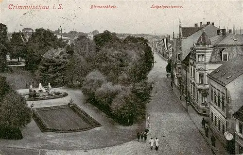 AK / Ansichtskarte  Crimmitschau_Sachsen Bismarckhain Leipzigerstrasse