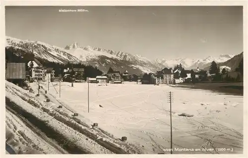 AK / Ansichtskarte  Montana_Crans-Montana_VS im Winter mit Bietschhorn