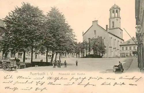 AK / Ansichtskarte  Auerbach__Vogtland Altmarkt mit Kirche