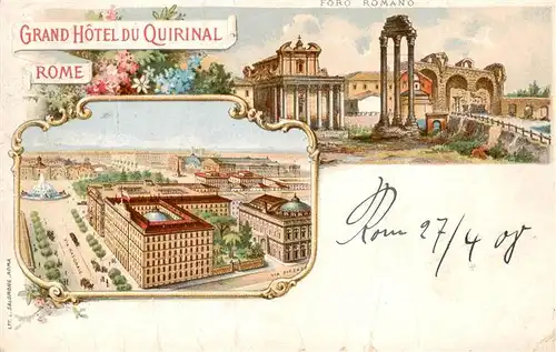 AK / Ansichtskarte 73940040 Rome__Roma_Rom_IT Grand Hotel du Quirinal