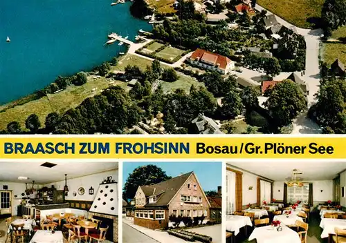 AK / Ansichtskarte 73940331 Bosau_Ostholstein Braasch zum Frohsinn mit Gaestehaus Seefrieden am Gr Ploener See Gastraeume