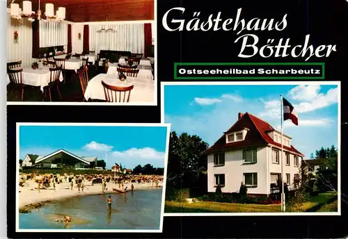 AK / Ansichtskarte 73940365 Scharbeutz_Ostseebad Gaestehaus Boettcher Gaststube Strand