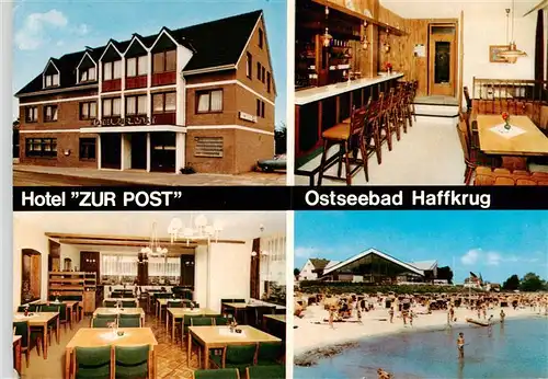 AK / Ansichtskarte 73940367 Haffkrug_Scharbeutz_Ostseebad Hotel Zur Post Gastraeume Bar Strand