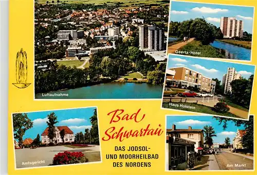 AK / Ansichtskarte  Bad_Schwartau Fliegeraufnahme Geertz Hotel Haus Holstein Amtsgericht Am Markt