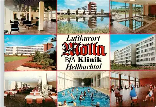 AK / Ansichtskarte 73940391 Moelln__Lauenburg BfA Klinik Hellbachtal Foyer Schwimmbad Hallenbad Park Speisesaal Gymnastikhalle
