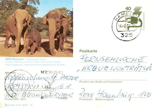 AK / Ansichtskarte 73940490 Elefant Hannover 