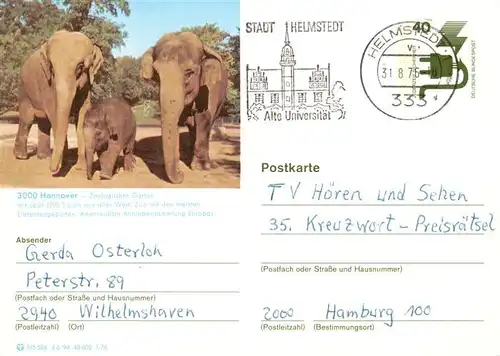 AK / Ansichtskarte 73940492 Elefant Hannover 