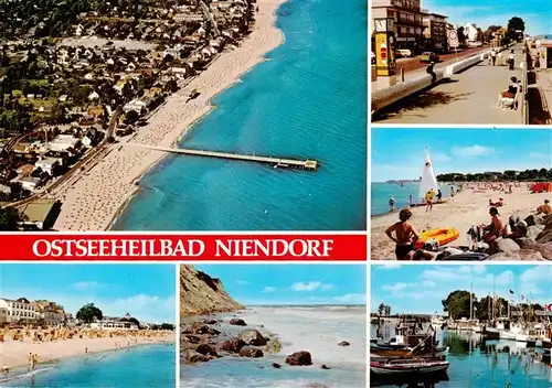 AK / Ansichtskarte  Niendorf__Ostseebad_Timmendorferstrand Luftaufnahme Strand Promenade Hafen